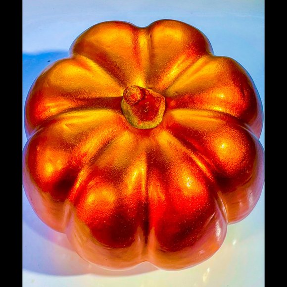 ▪️VTG▪️1990's Lot of 1 Rustic Metal & 1 Metallic Foam Pumpkin Decor Centerpieces - Picture 9 of 11